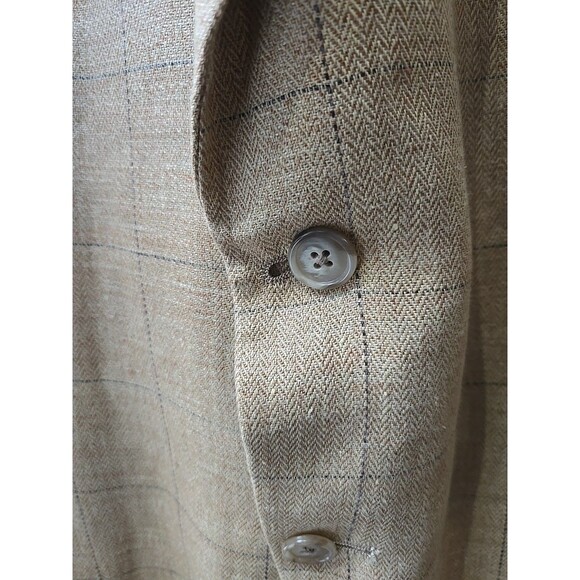 BROOKS BROTHERS Vintage 42R 100% Linen Window Check Blazer Sport Coat Jacket - Picture 3 of 10